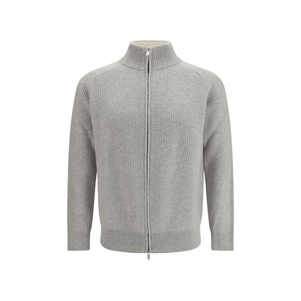 Lardini Men Wool And Cashmere Zip Sweater